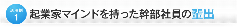活用例１ 起業家マインドを持った幹部社員の輩出